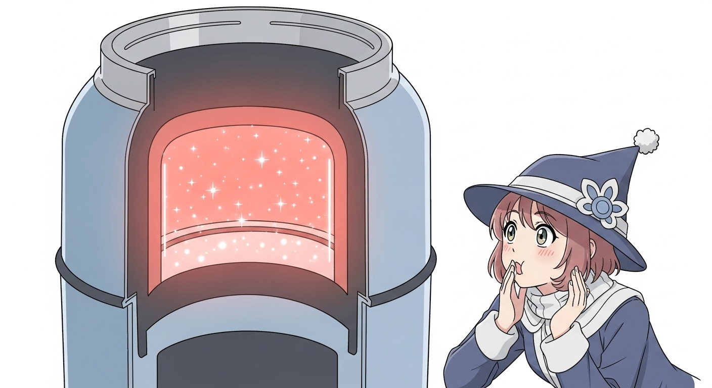 サーモス-カップの-真空断熱構造を-見て-感心する-キャラクター