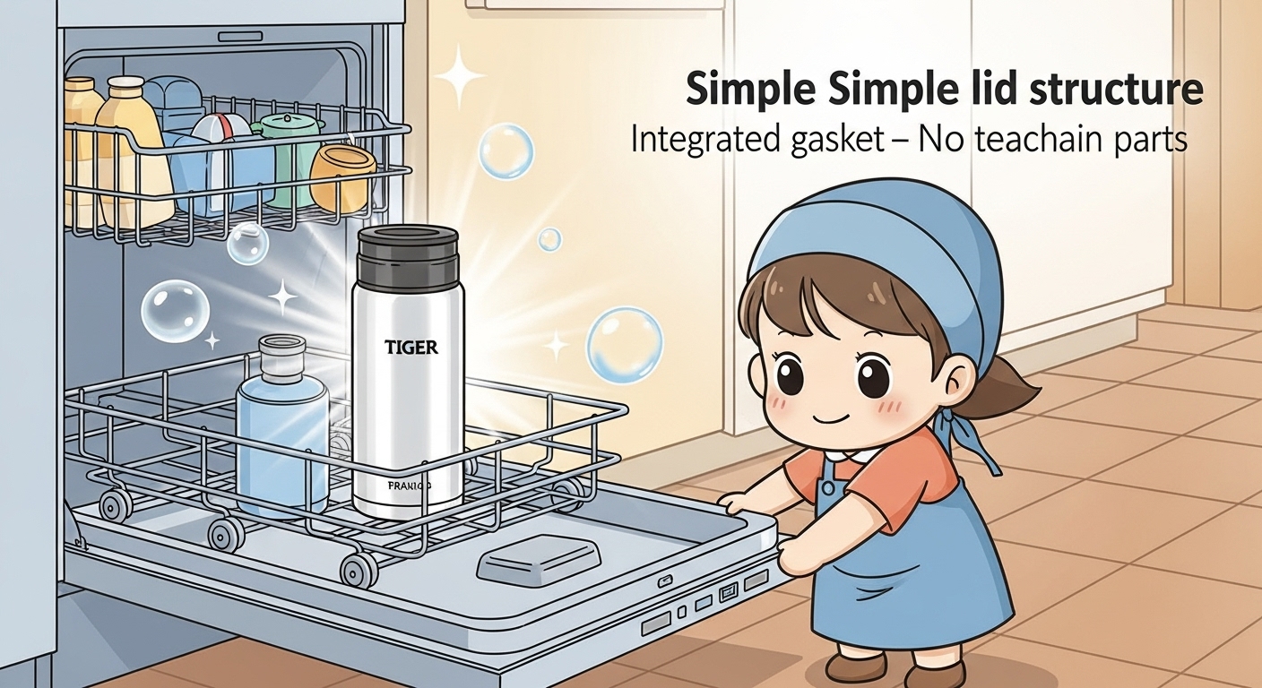 食洗機で-ピカピカに-なった-パッキン一体型の-タイガー魔法瓶
