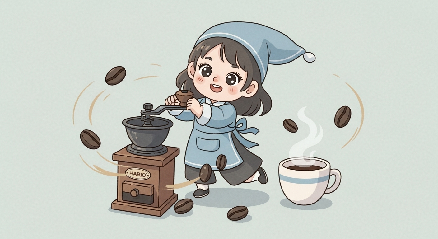 HARIOのご飯釜で炊いたご飯の湯気に感動するキャラクター
