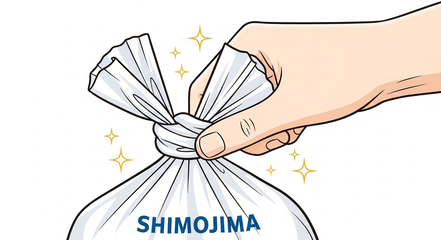 袋の-口を-きつく-ねじって-結び-ニオイを-封じ込める-手の-クローズアップ