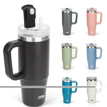 スタイリッシュ한 디자인의 TYESO 1.2L 대용량 스트로 부착 텀블러